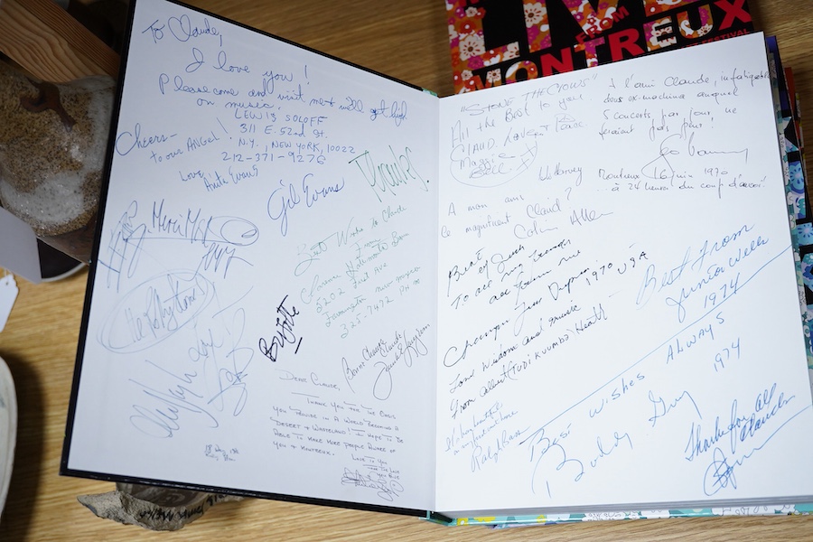 Live! From Montreux: 40 Years of Music From the Montreux Jazz Festival (4 vols), limited edition; 680/5000, illustrated throughout, end papers and other end leaves with facsimile signatures and illustrations, publishers